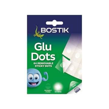Bostik Removable Sticky Dots, Pack of 64 - Clear