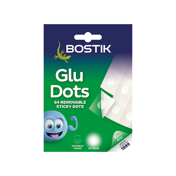 Bostik Removable Sticky Dots, Pack of 64 - Clear