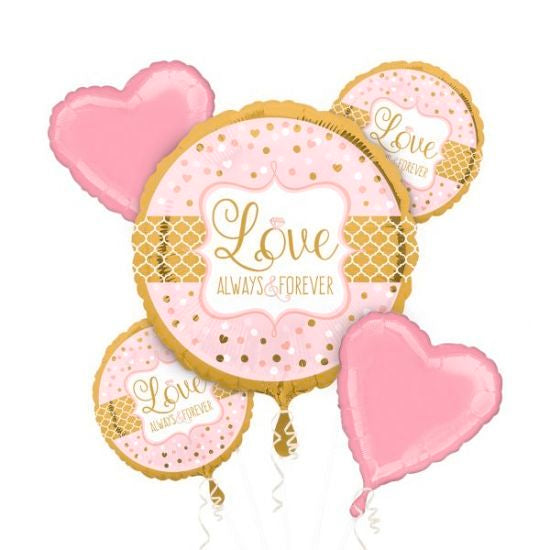 Love Always and Forever Celebration Foil Balloon Bouquet (Optional Helium Inflation)