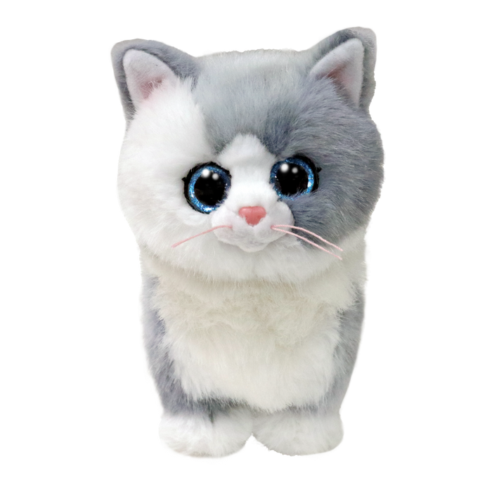 Ty Beanie Boos Regular - Furley the Grey & White Cat