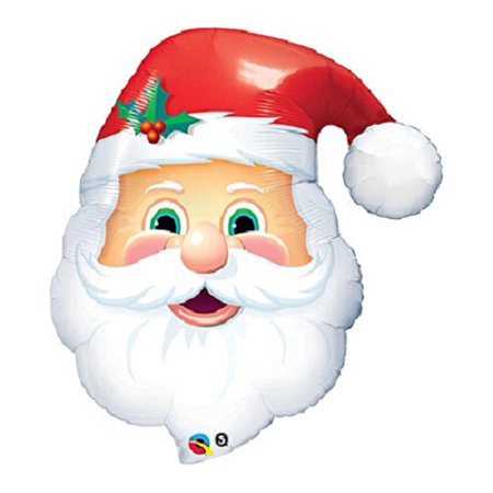 Jolly St. Nick Santa Supershape Foil Balloon (Optional Helium Inflation)