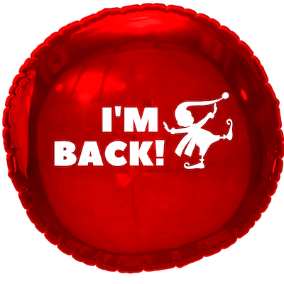I'm Back Xmas 18" Foil Balloon (Optional Helium Inflation)
