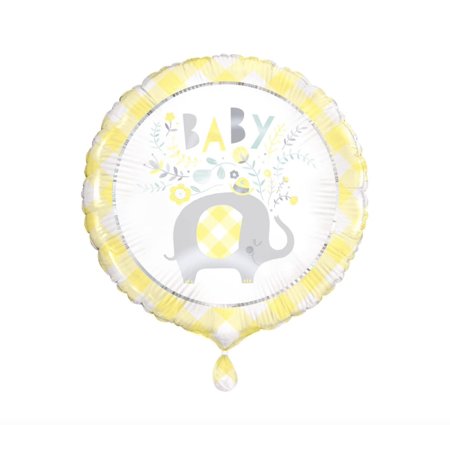 Yellow Floral Foil Balloon (Optional Helium Inflation)