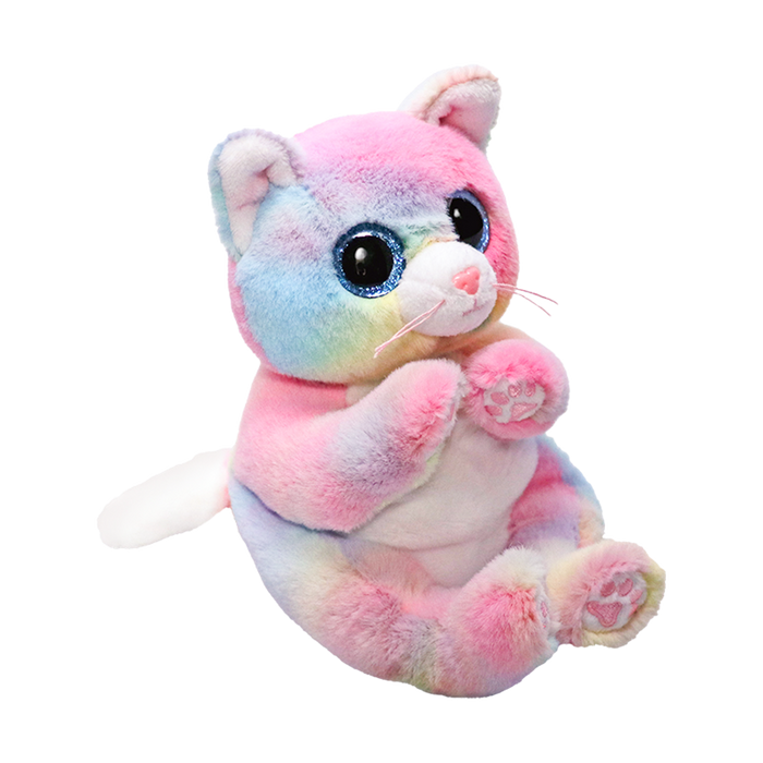 Ty Beanie Bellies Regular - Jenni the Rainbow Cat soft toy - side