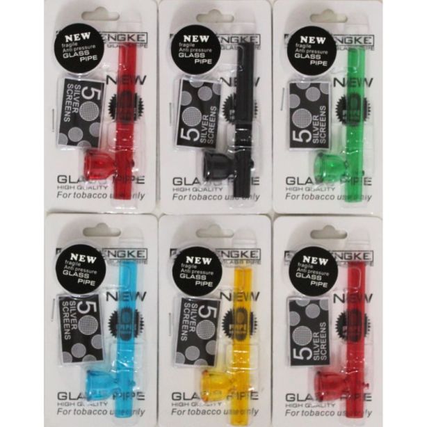 D&K Glass Pipe with 5 Silver Screens - Anti Pressure