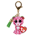 Ty Mini Boo Keyring - Glamour the Pink Leopard soft toy
