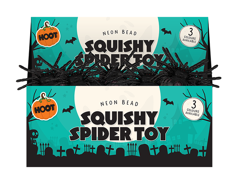 Black Neon Bead Squishy Spider