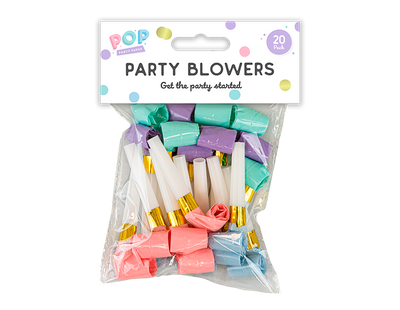 Pastel Party Blowers - 20pk