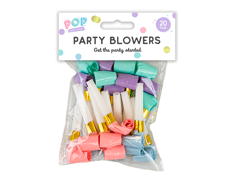 Pastel Party Blowers - 20pk