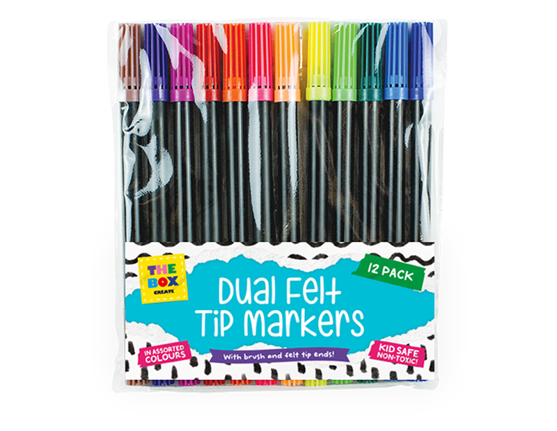 Dual Tip Felt Pens 12pk