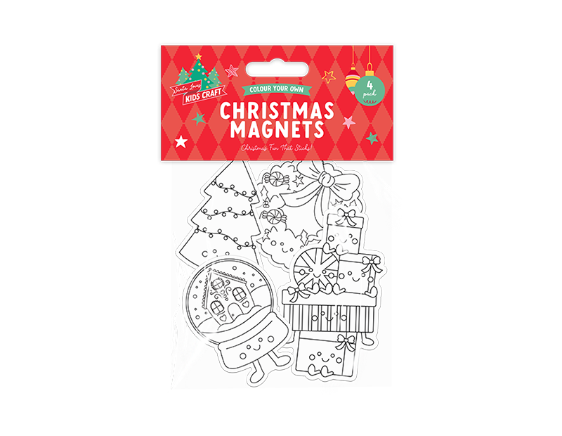 Colour Your Own Christmas Magnets 4pk