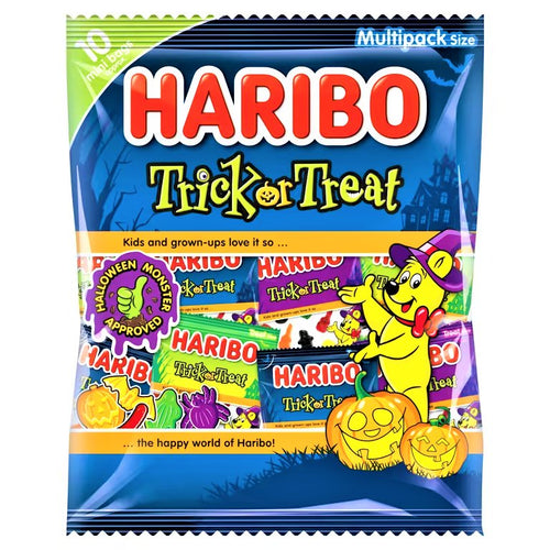 Haribo Halloween Trick or Treat 10x16g Fun Size Bags Multipack 160g - Bulk Wholesale Deals