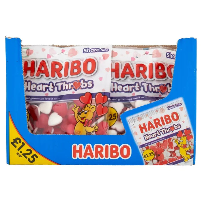 Haribo Heart Throbs PM125 Share Size 12 x 140g 1.68Kg Bulk Wholesale Volume Deal BBE: 04/27