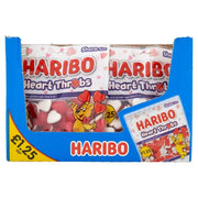 Sealed Haribo Heart Throbs display case of 12 x 140g bags