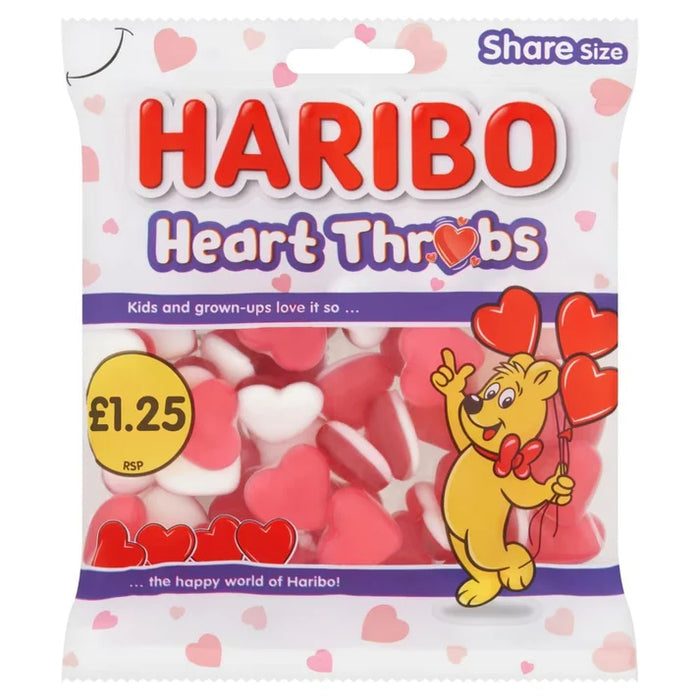 Haribo Heart Throbs PM125 Share Size 140g BBE: 04/27
