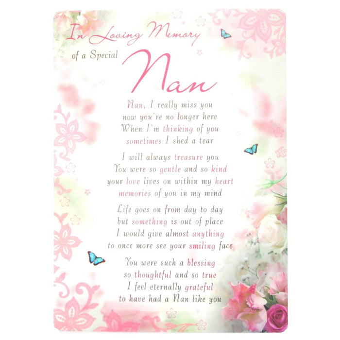 Special Nan Loving Memory Open Graveside Memorial Card