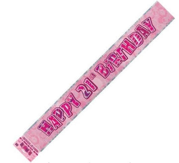 Banner Pink Glitz 21st Birthday