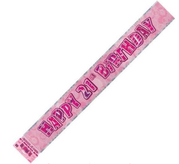 Banner Pink Glitz 21st Birthday
