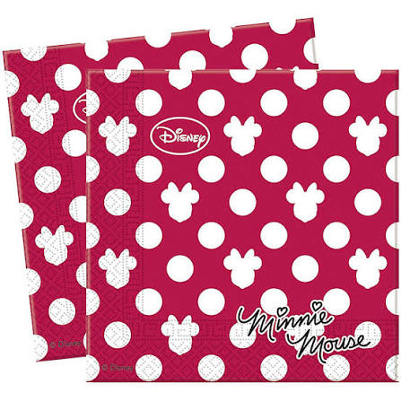 Disney Minnie Mouse Classic Red Polka Dots Party Napkins (Pack of 20)
