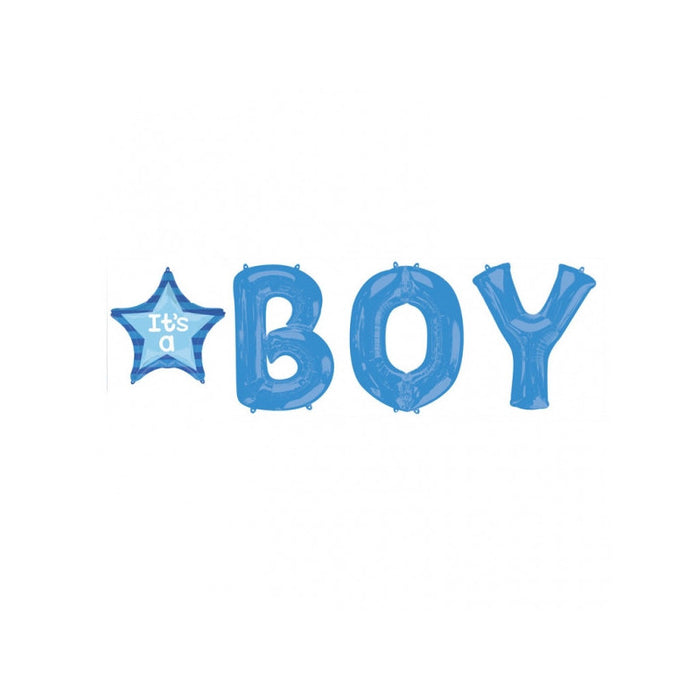 It's a Boy Letter Bunch Giant 34" Foil Balloon (Optional Helium Inflation)