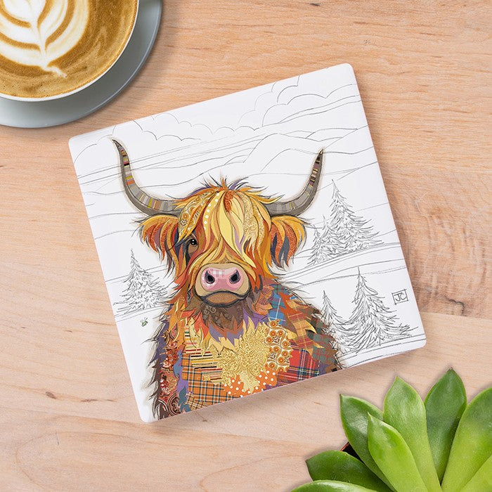 Bug Art Coaster Highland Cow