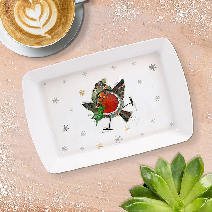 Christmas Bug Art Tray Robin