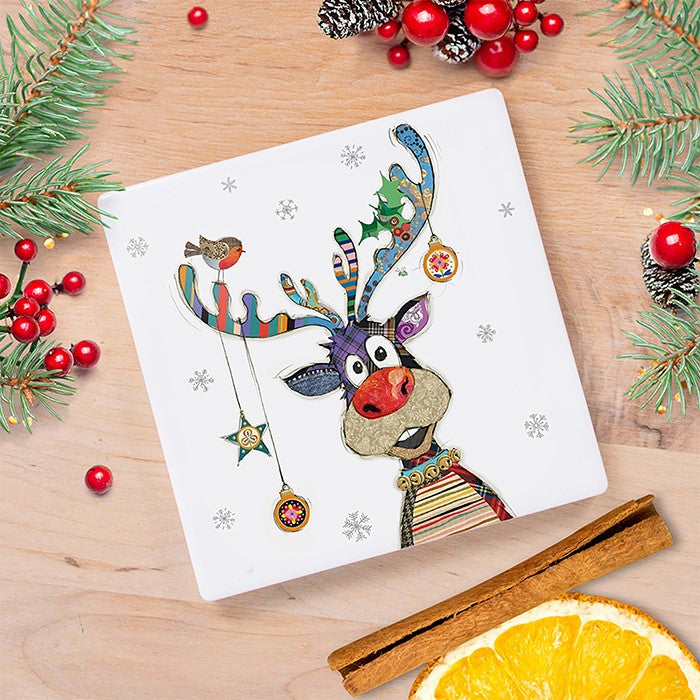 Christmas Bug Art Coaster Rudolph