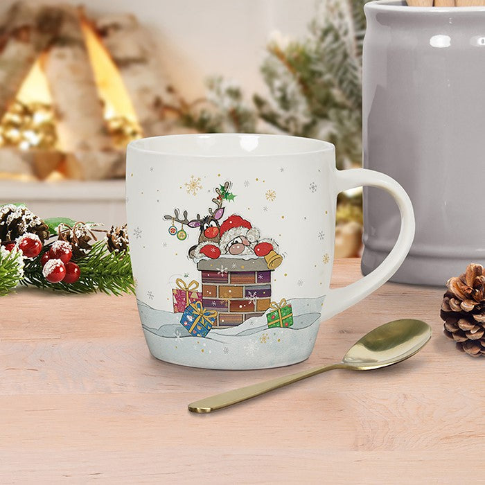 Christmas Bug Art Mug Santa