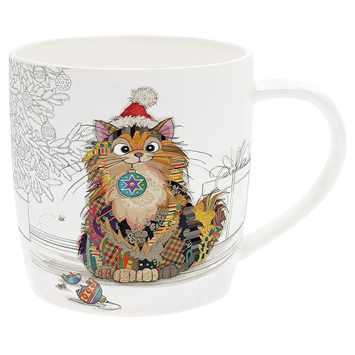 Christmas Bug Art Ginger Cat Mug