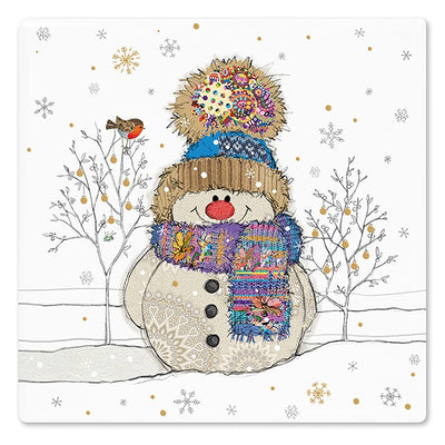 Christmas Bug Art Snowman Coaster