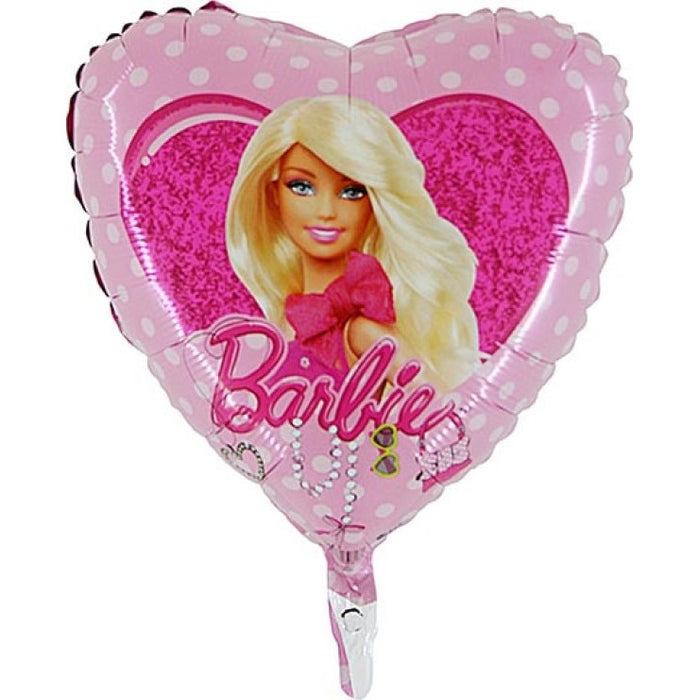 Barbie Heart Pois Helium 18" Balloon (Optional Helium Inflation)