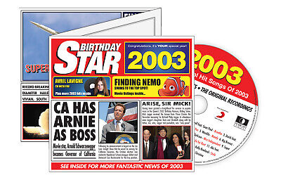 Birthday Star 2003 CD Music Greeting Card Special Year