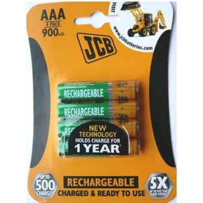 JCB AAA Rechargeable Batteries (4-Pack)