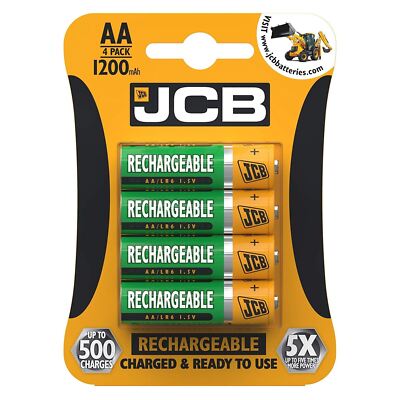 JCB Rechargeable AA Batteries 4 Pack