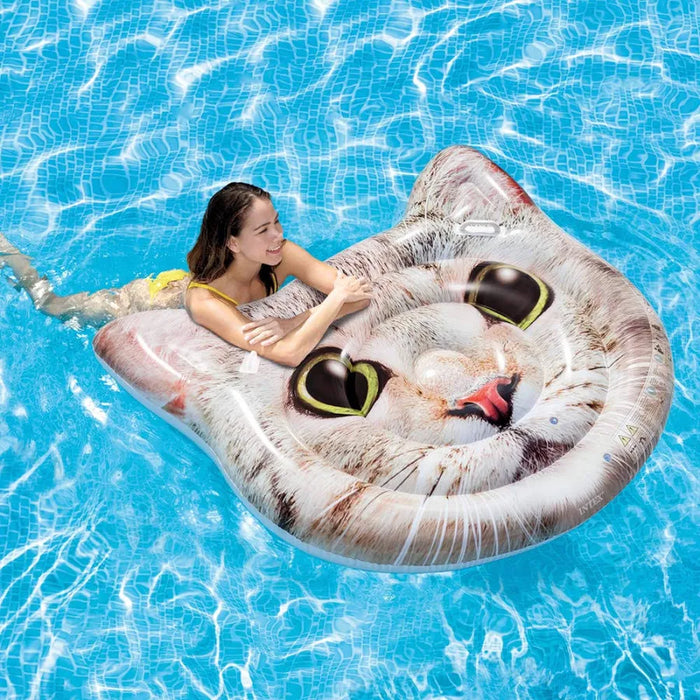 Intex Cat Face Inflatable Island 58" x 53"
