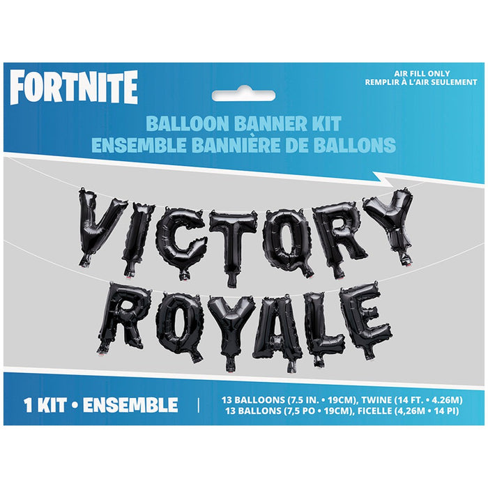 Fortnite Victory Royale Foil Balloon Banner Bunting