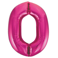 Pink Number 0 Giant Foil Helium Balloon 34" (Optional Helium Inflation)