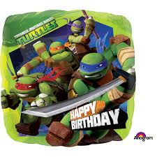 Teenage Mutant Ninja Turtles Happy Birthday   - 18" Foil Helium (Optional Helium Inflation)