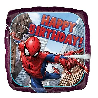 Spider-Man Happy Birthday  Balloon - 18" Foil Helium (Optional Helium Inflation)