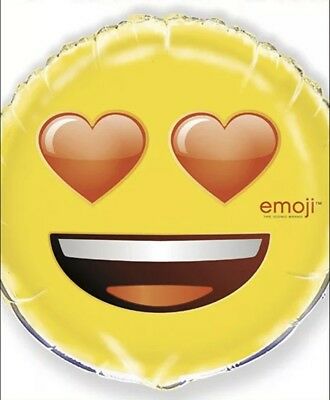 Emoji Heart Eyes Foil Balloon (Optional Helium Inflation)
