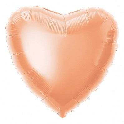 Rose Gold Heart Shape Foil Balloon (Optional Helium Inflation)