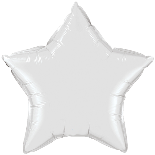 White Star Shape Foil Balloon (Optional Helium Inflation)