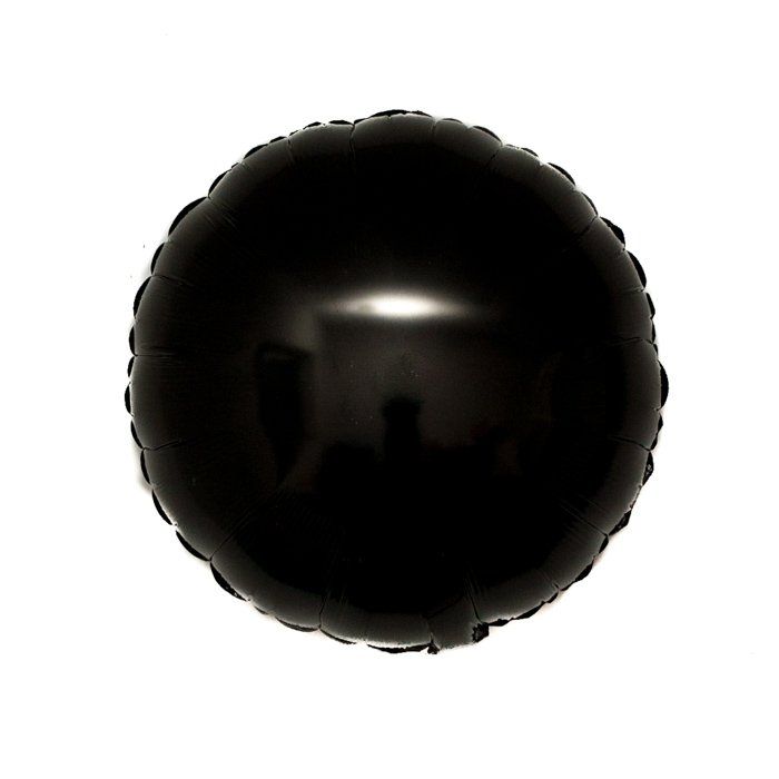 Black Circle Shape Foil Balloon (Optional Helium Inflation)