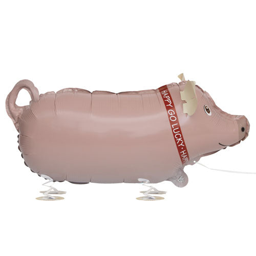 Walking Balloon Pet Pig (Supplied Helium (Optional Helium Inflation)