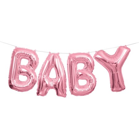 BABY Girl Balloon Banner Kit Pink