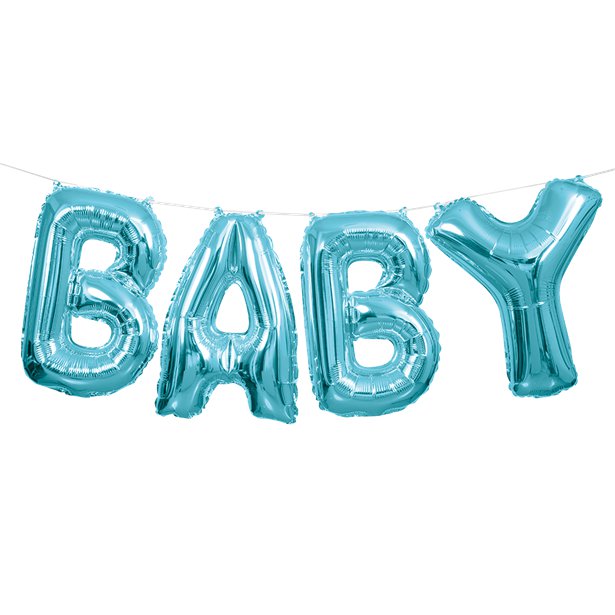 BABY Boy Balloon Banner Kit Blue