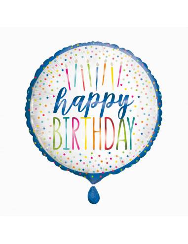 Silver Style Birthday Foil Balloon 18" Packaged (Optional Helium Inflation)