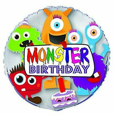 Monster Birthday Foil Balloon (Optional Helium Inflation)
