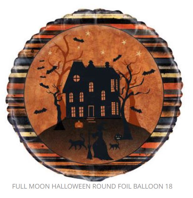 Halloween Spooky House with bats Foil Balloon (Optional Helium Inflation)