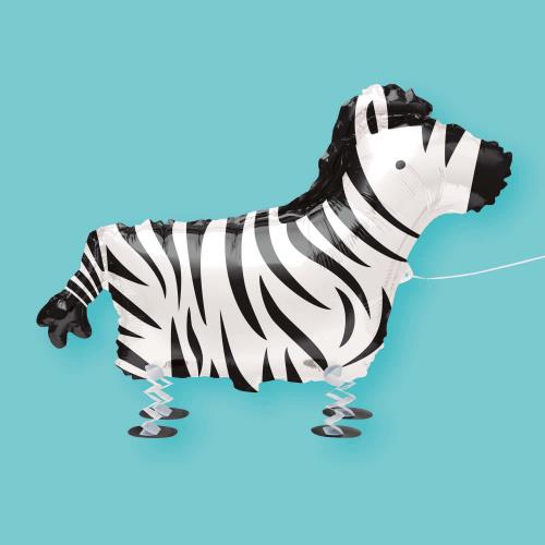 Walking Balloon Pet Zebra (Supplied Helium (Optional Helium Inflation)